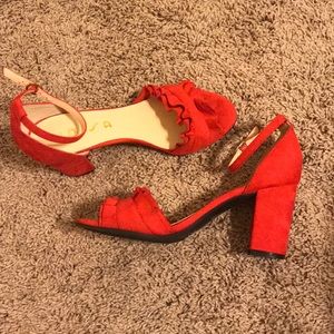 Red Unisa block heels